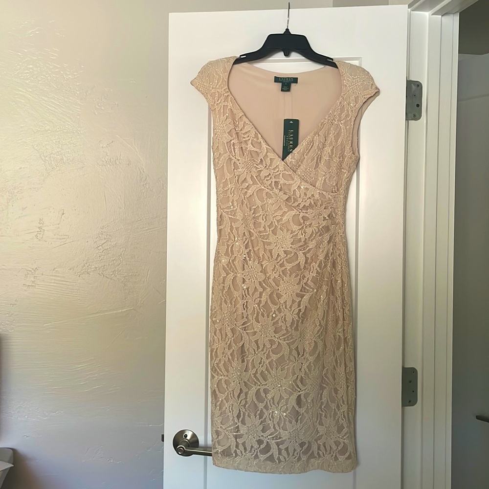 Sparkling New Fully Lined A-Line Dress by Ralph Lauren.
